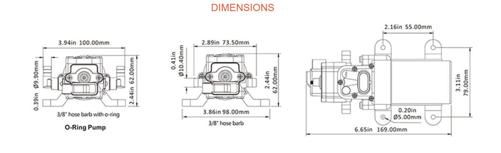 Seaflo 12V Dc 1.2 Gpm 35 Psi 21-Series Diaphragm Water Pressure Pump For Caravan/Rv/Boat/Marine