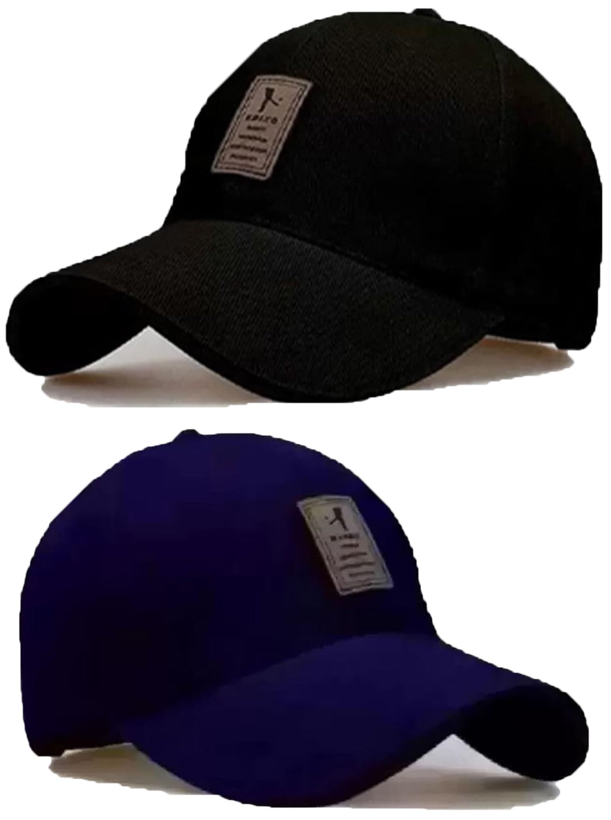 Ediko Cap Combo Pack Of 2 Cotton Cap For MenS And WomenS (Black & Blue)