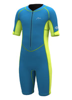 Hevto Kids Wetsuit Shorty Boys Girls Toddler Youth Size 14 Year 2Mm Neoprene Wet Suit Front Zip Thermal Swimming In Cold Water (