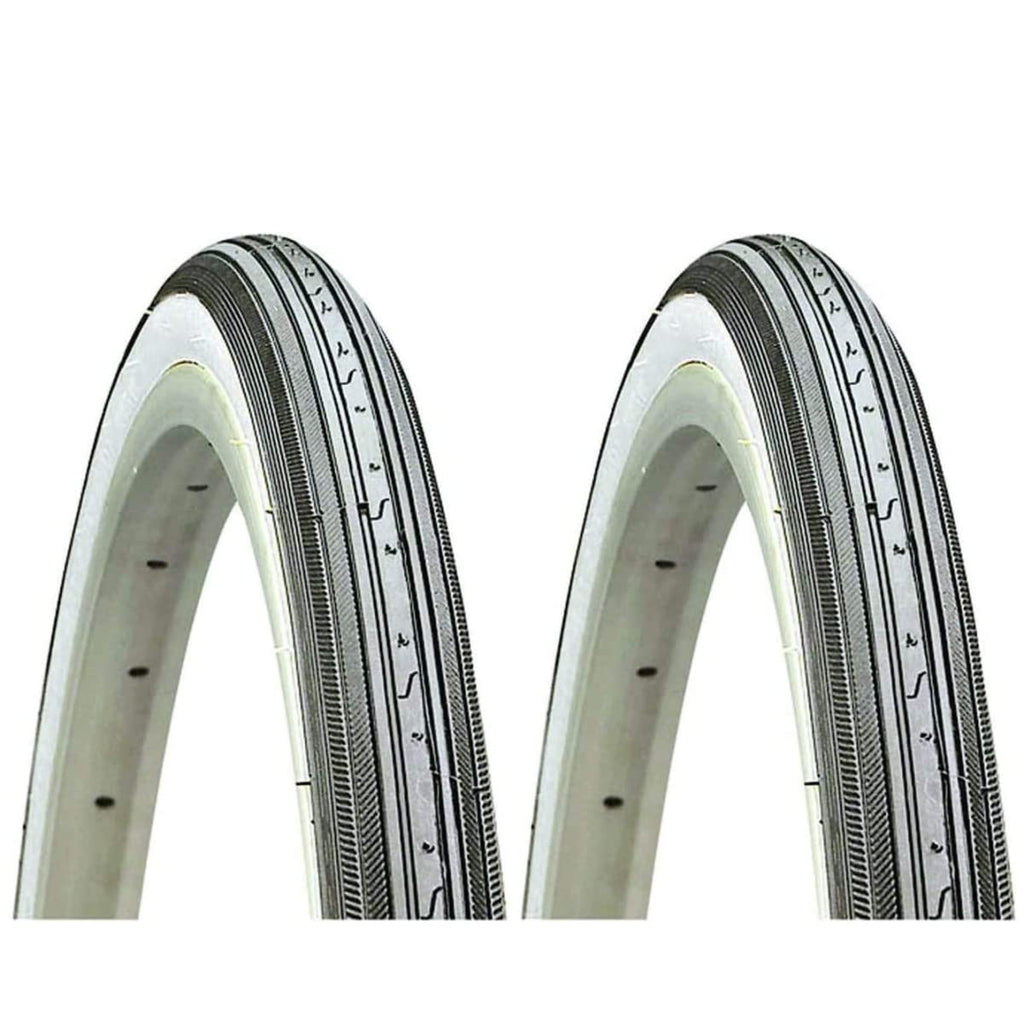 Kenda K34 27 X 1-1/4'' White Wall Road Bike Tires, Wire Bead - Pair (2 Tires)