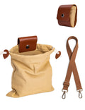 Foraging Bag Adjustable Shoulder Strap Canvas Foraging Pouch for Hiking, Bushcraft, Collapsible Belt Bag for Collecting Mushroom