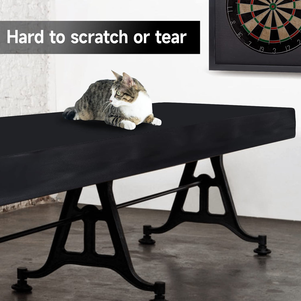 Gse 12 Heavy-Duty Leatherette Shuffleboard Table Cover For Shuffleboard Table Accessories(Black)
