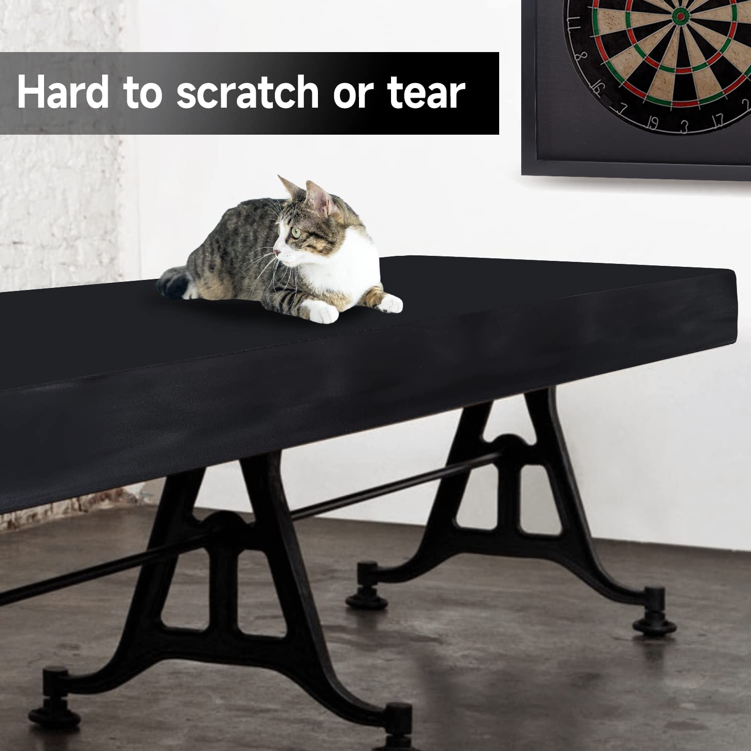 Gse 12 Heavy-Duty Leatherette Shuffleboard Table Cover For Shuffleboard Table Accessories(Black)