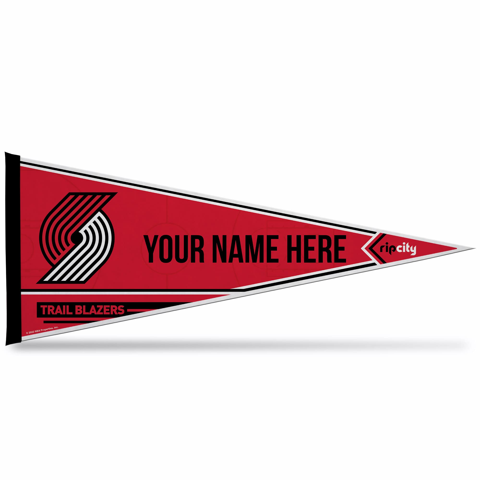 Rico Industries Nba Basketball Portland Trail Blazers Personalized - Custom 12'' X 30'' Soft Felt Pennant - Ez To Hang