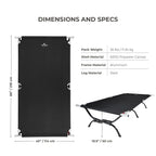 Teton Sports Camping Cot With Patented Pivot Arm - Folding Camping Cot For Car & Tent Camping - Durable Canvas Sleeping Cot - Po