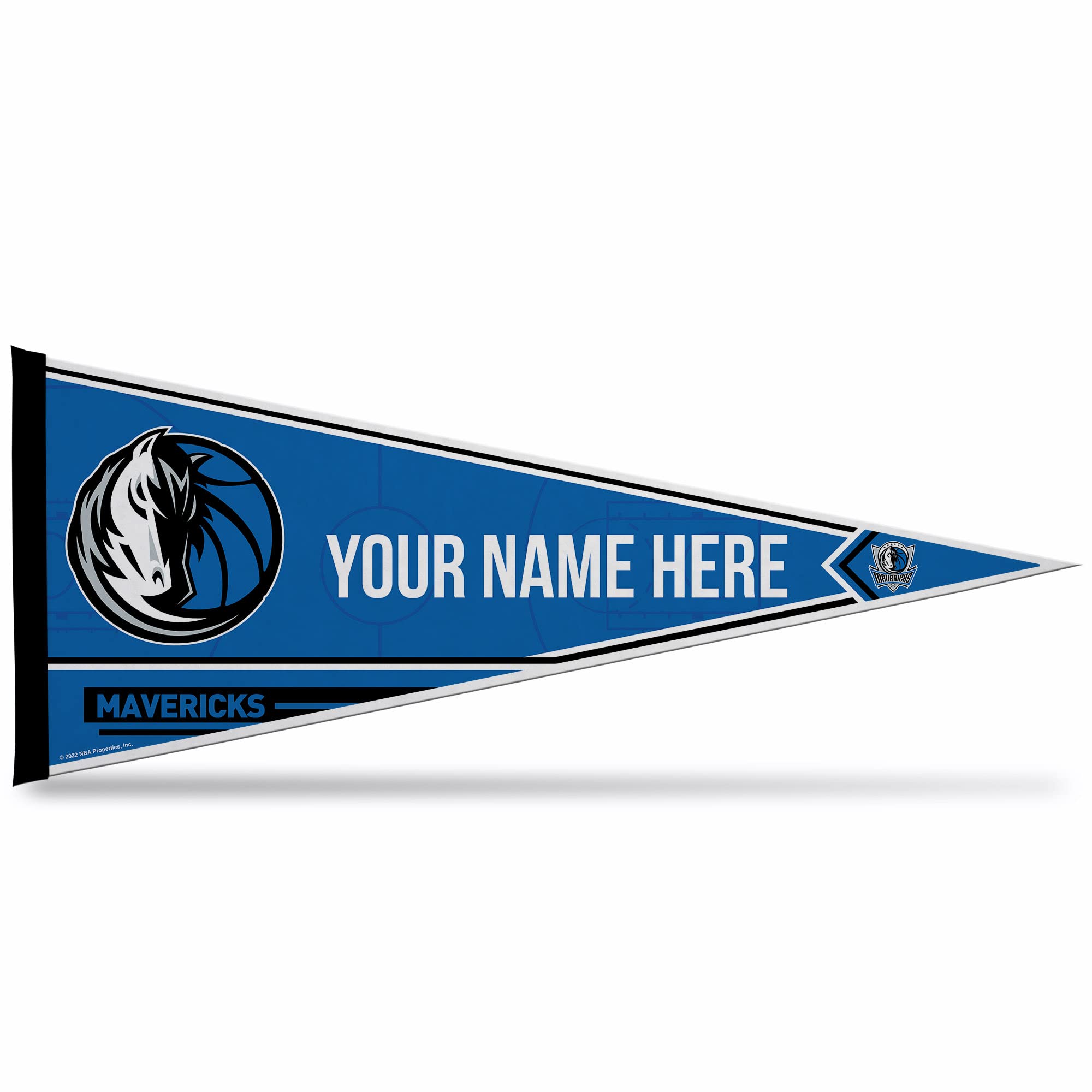 Rico Industries Nba Basketball Dallas Mavericks Personalized - Custom 12'' X 30'' Soft Felt Pennant - Ez To Hang