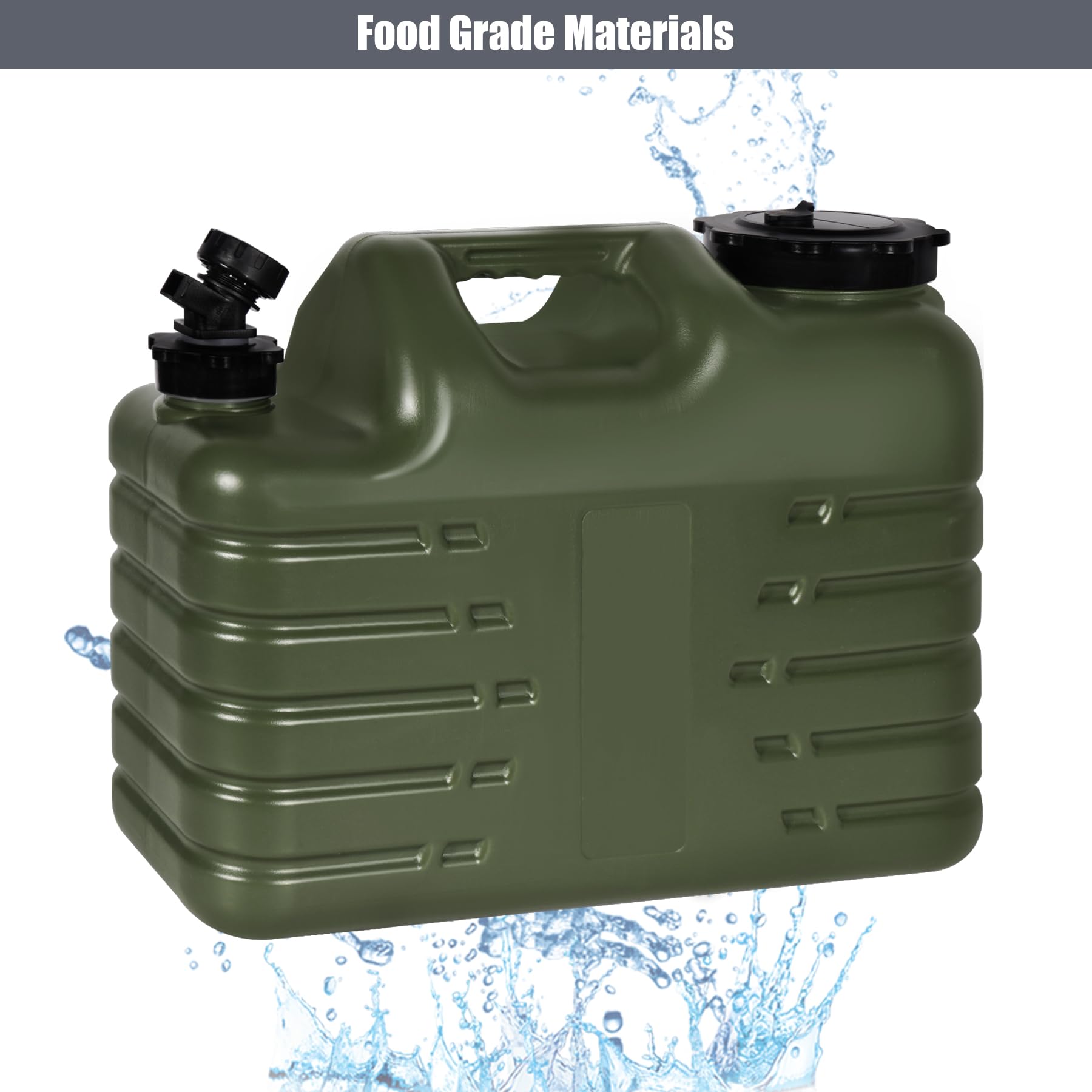 Redswing 4 Gallon/15L Thickened Water Jug, Camping Water Container, Truly No Leakage Water Storage With Spigot, Large Military W