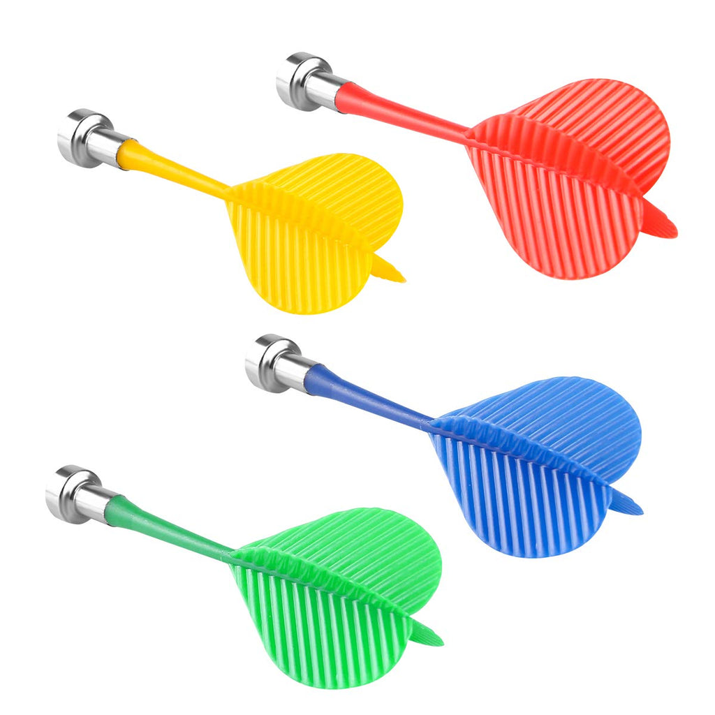 Yalis Magnetic Darts 12 Packs, Replacement Dart Game Safety Plastic Darts, Red Yellow Green And Blue