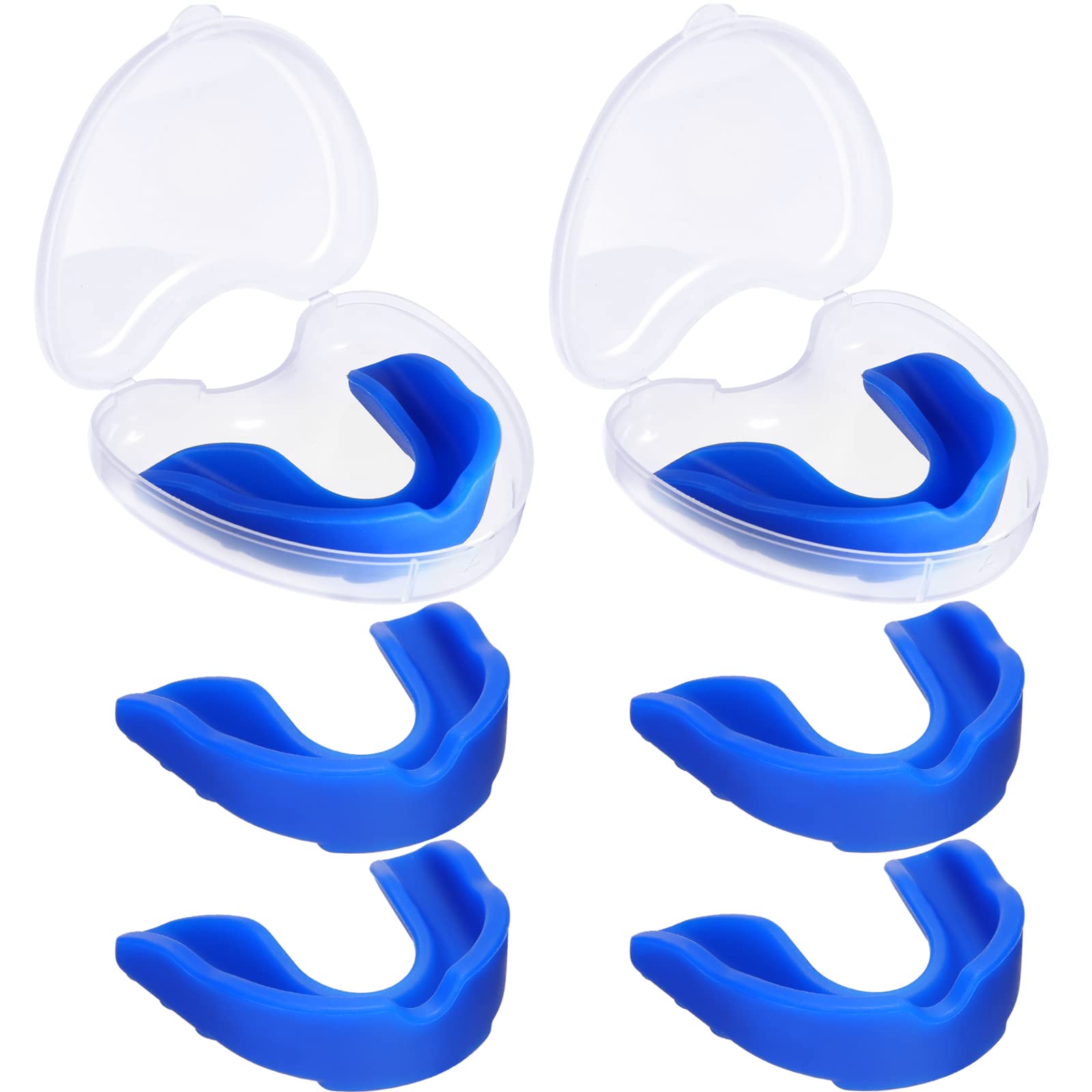 Bbto 6 Pieces Sports Mouth Guard For Kids, Athletic Mouthguard For Boxing Football Hockey Karate Basketball(Blue, Classic Style)