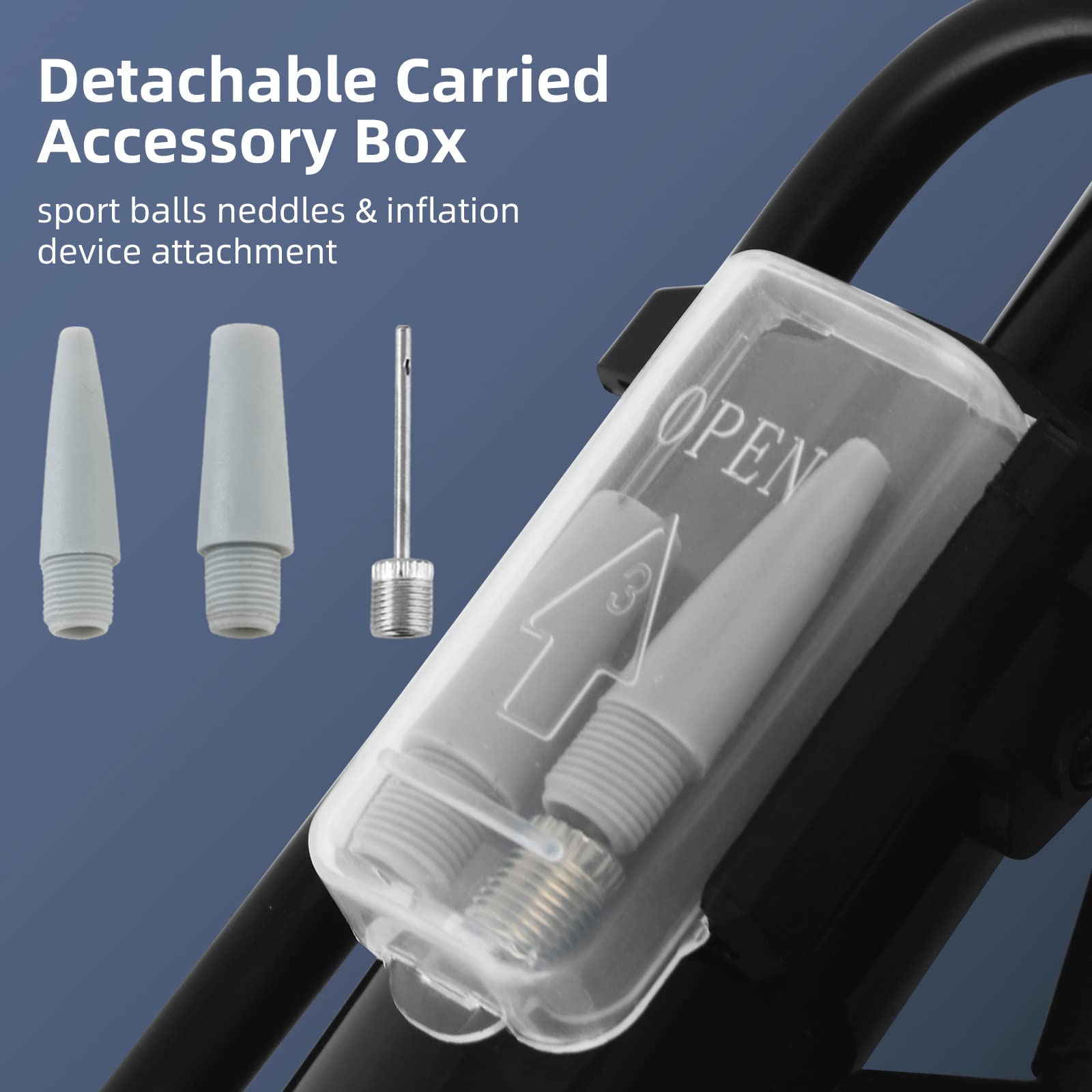 Toolitin Bike Pump Portable Floor Bicycle Tires Air Pumps With Presta And Schrader,Multifunctional Ball Needle, For Mountain And