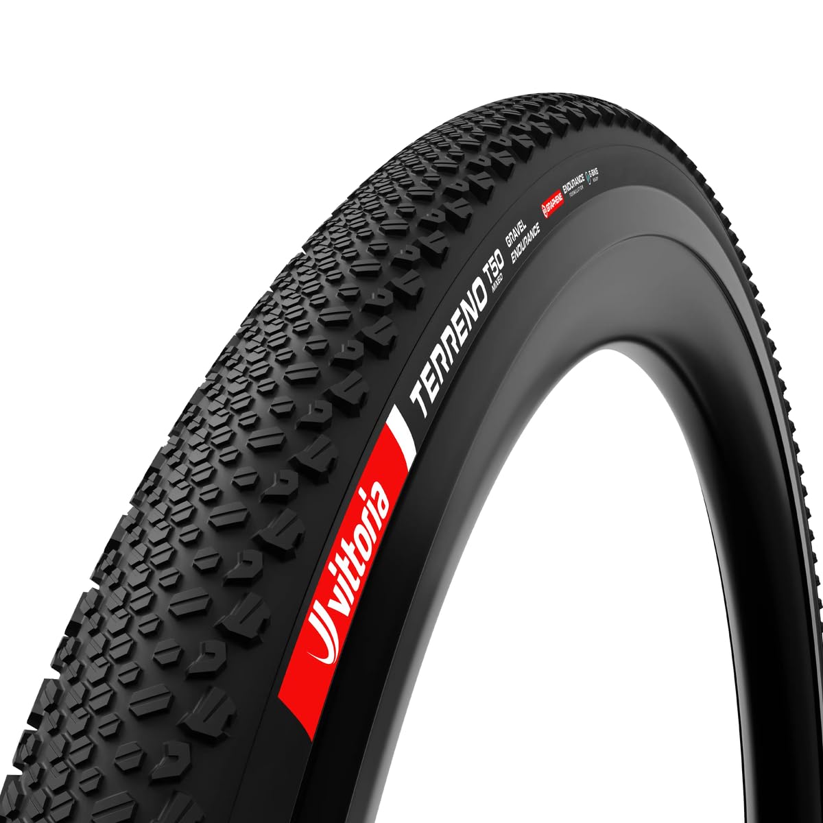 Vittoria Terreno T50 Mixed Gravel Endurance Tubeless Ready Tire - Reinforced Casing for Long-Distance Riding, Black 700x45c