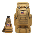 JUMAHE 80L 2Pcs Hiking Backpack for Men with Sling Tactical Backpack - Rucksack Molle Military Tactical Waterproof Lightweight C