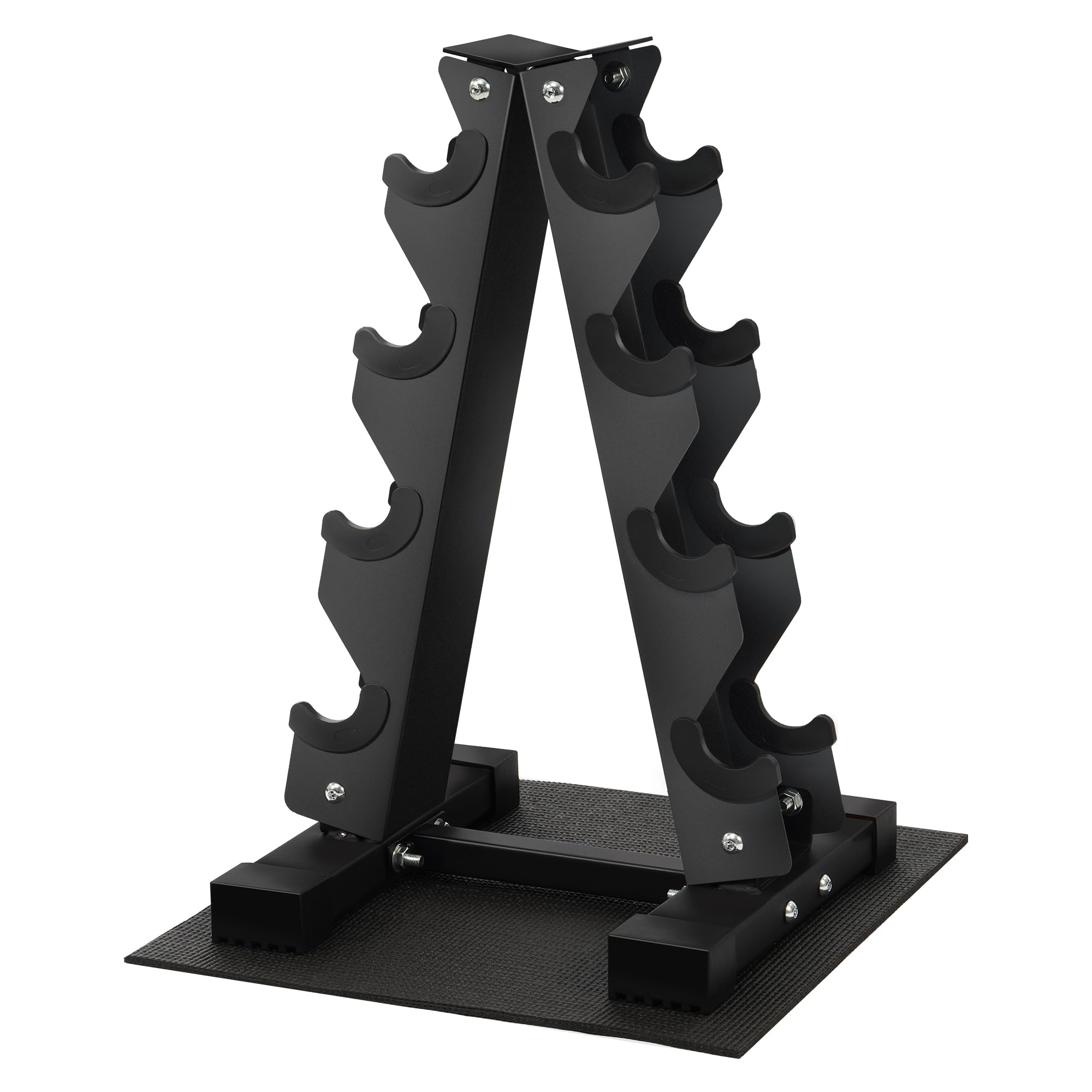 Fitvids 4 Tier A-Frame Dumbbell Rack Stand Only with Anti-Slip Pads, Compact Weight Set Storage Holder for Home Gym Space Saver