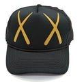 The Tie Hub Black Net Cap With Gold Xx Print Unisex Trucker Baseball Cap Adjustable Mesh Snapback Cap