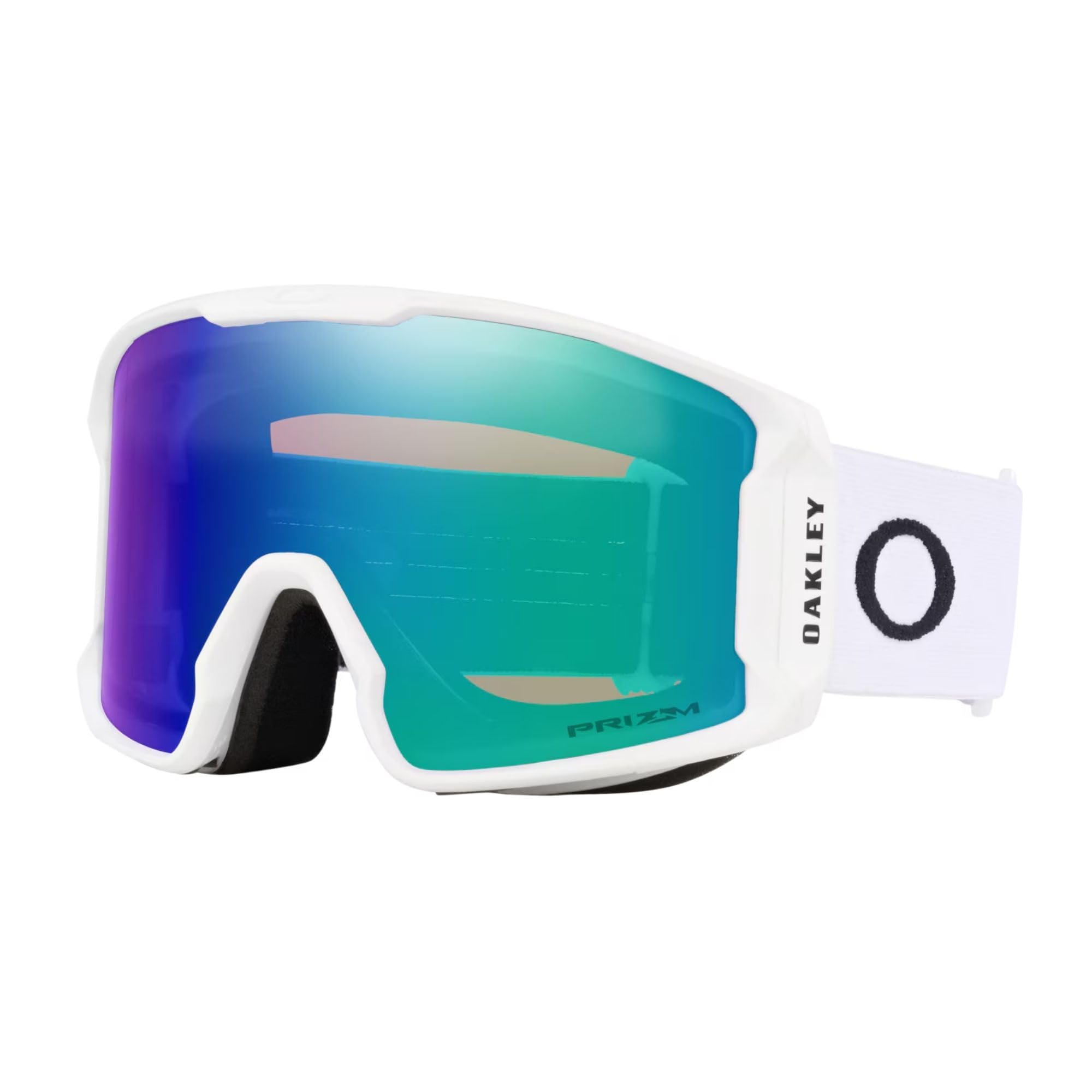 Oakley Line Miner L Matte White w/Prizm Argon Ski Goggles for Men for Women + Bundle Accessory Leash Kit, Microfiber Pouch