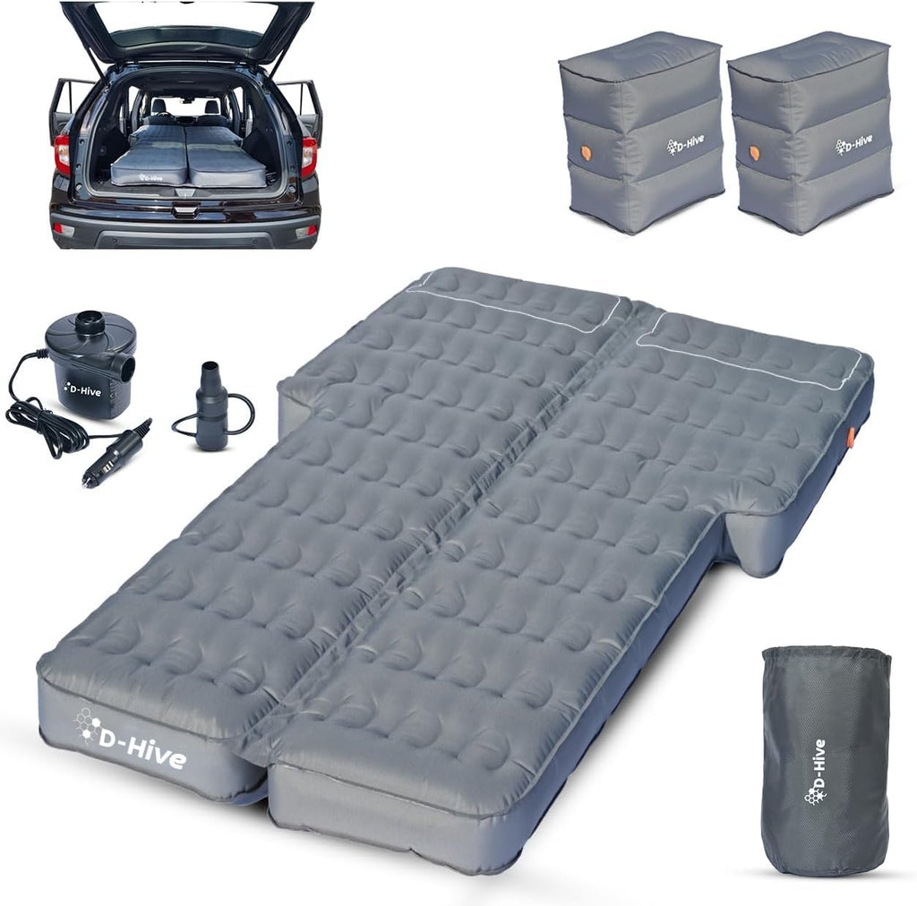 D-Hive Unbeatable Durability Suv Air Mattress For Car Camping, Durable Extra Thick 300D Oxford Fabric, Quick Easy Set-Up W/Elect