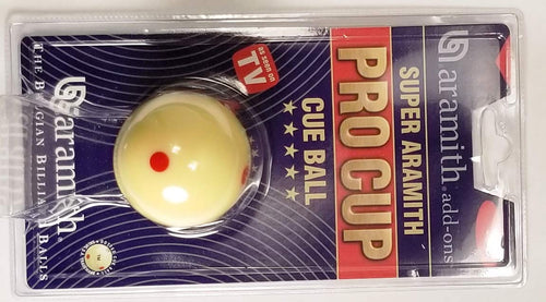 Aramith 2-1/4'' Regulation Size Billiard/Pool Ball: Super Pro Cup Cue Ball With 6 Red Dots