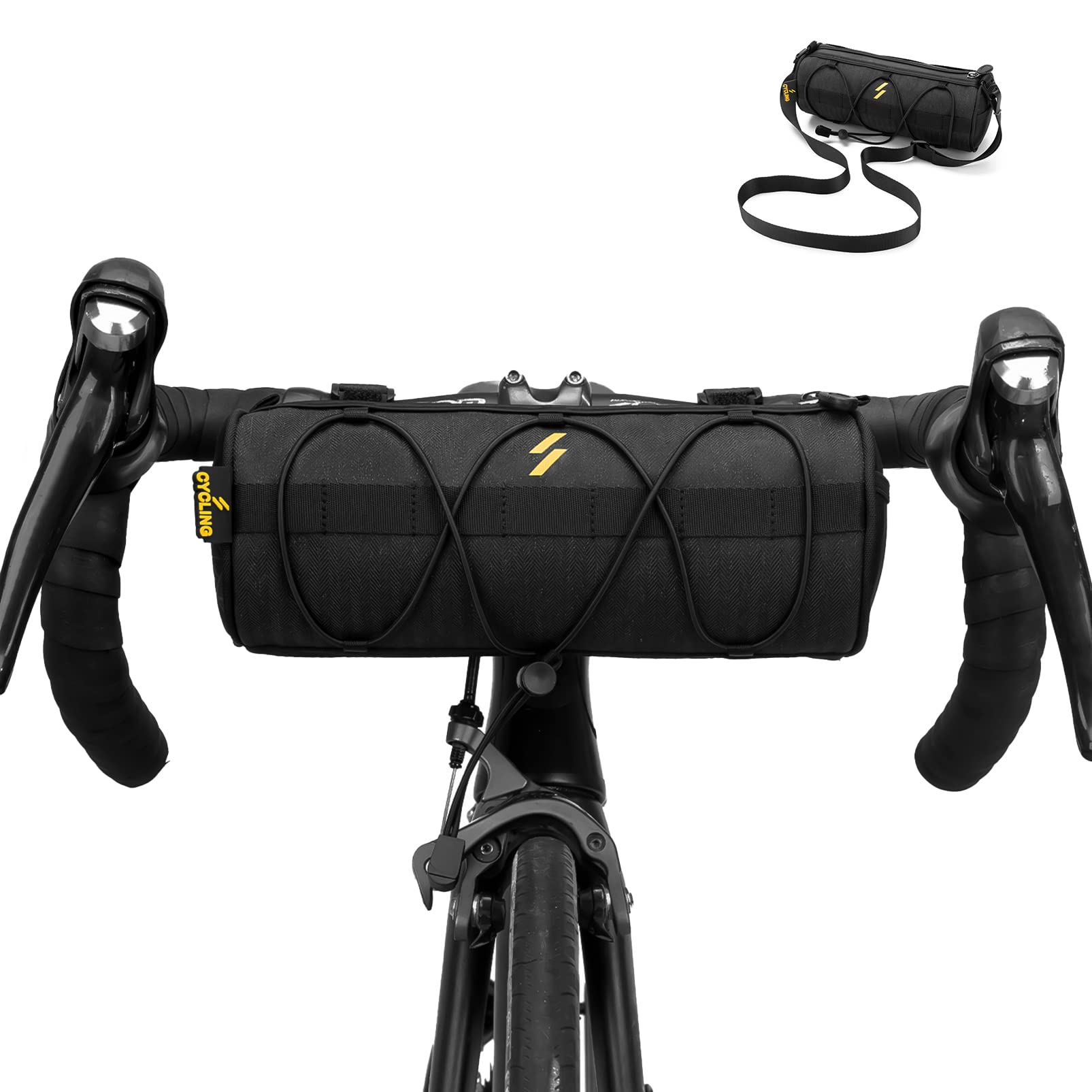 ROCKBROS Bike Handlebar Bag Small Bicycle Handle Bar Bag Handy Front Bike Bags Handlebar Storage Pouch Pack with Shoulder Strap 