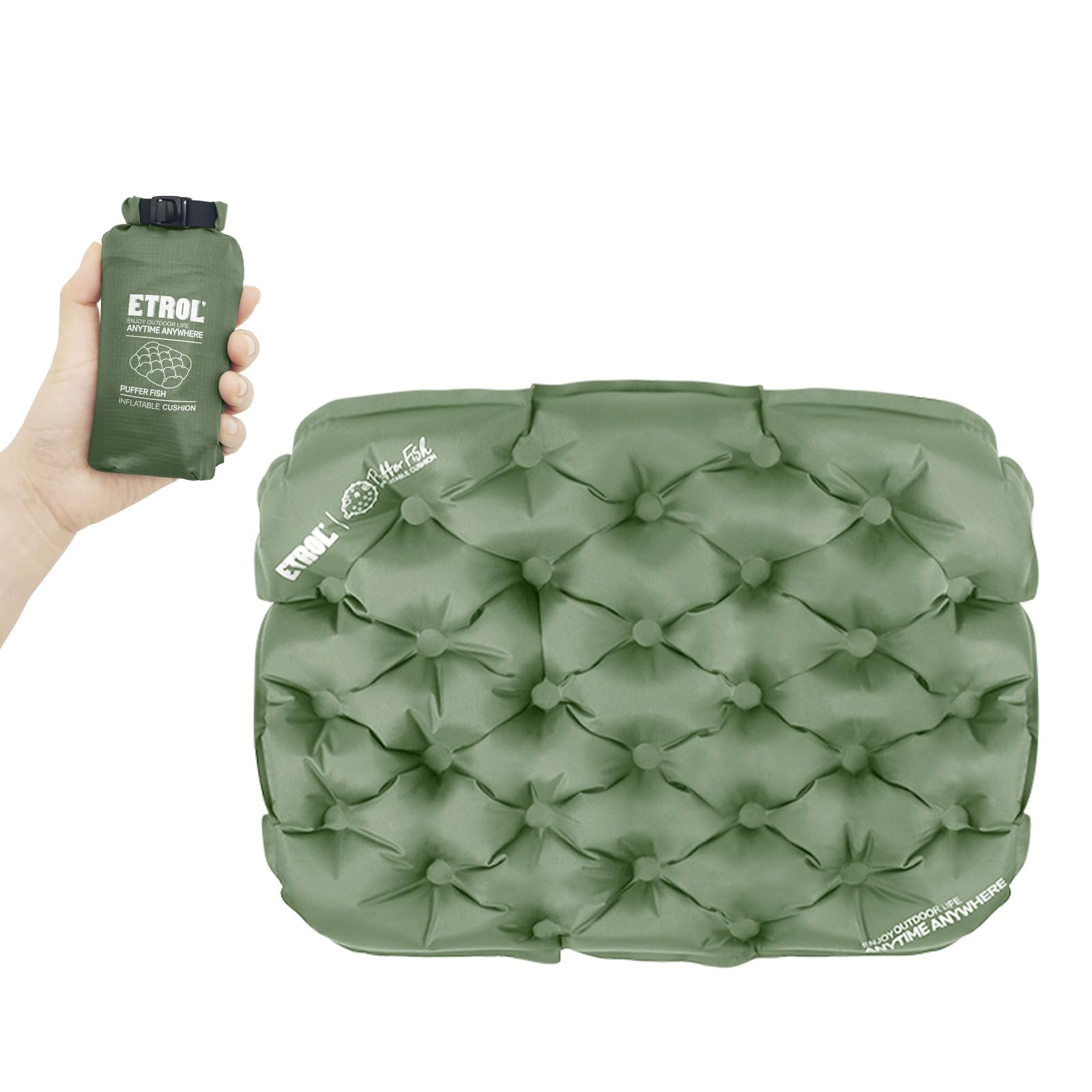 Portable Inflatable Seat Cushion, Lightweight Camping Air Sitting Pad With Storage Bag And Repair Cloths, Waterproof Air Bleache