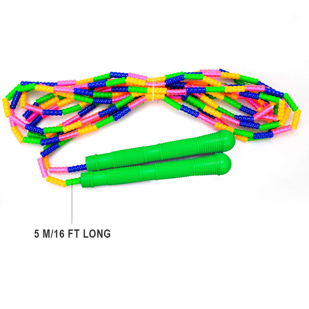 Coolrunner 16 Ft Long Jump Rope(2 Pack), Double Dutch Jump Ropes, Soft Beaded Skipping Rope For Kids Adults, Plastic Segmented L