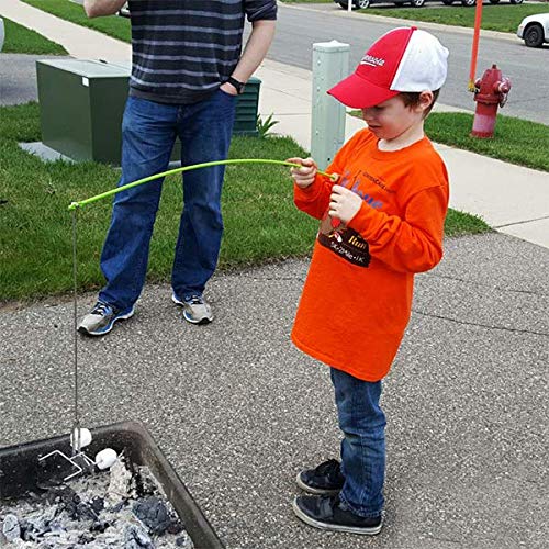 Firebuggz Camping Accessories -Campfire Fishing Pole Roaster - Funny Marshmallow And Hot Dog Roasting Sticks For Campfire, Red