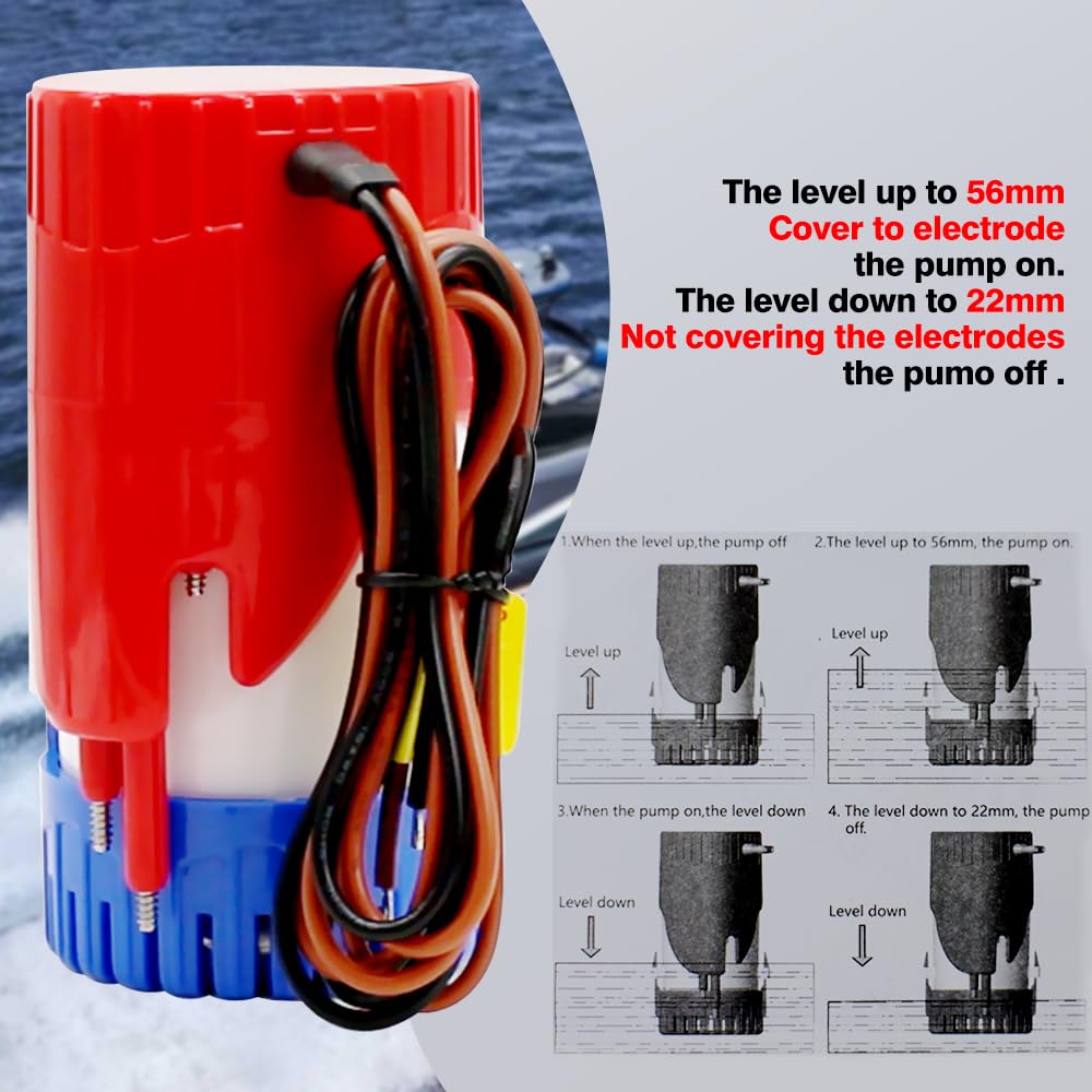 Yqmigu Automatic Bilge Pumps For Boats 12V,1100Gph Flow Rate, Simple And Reliable Design, Suitable For Yachts, Fishing Boats, An