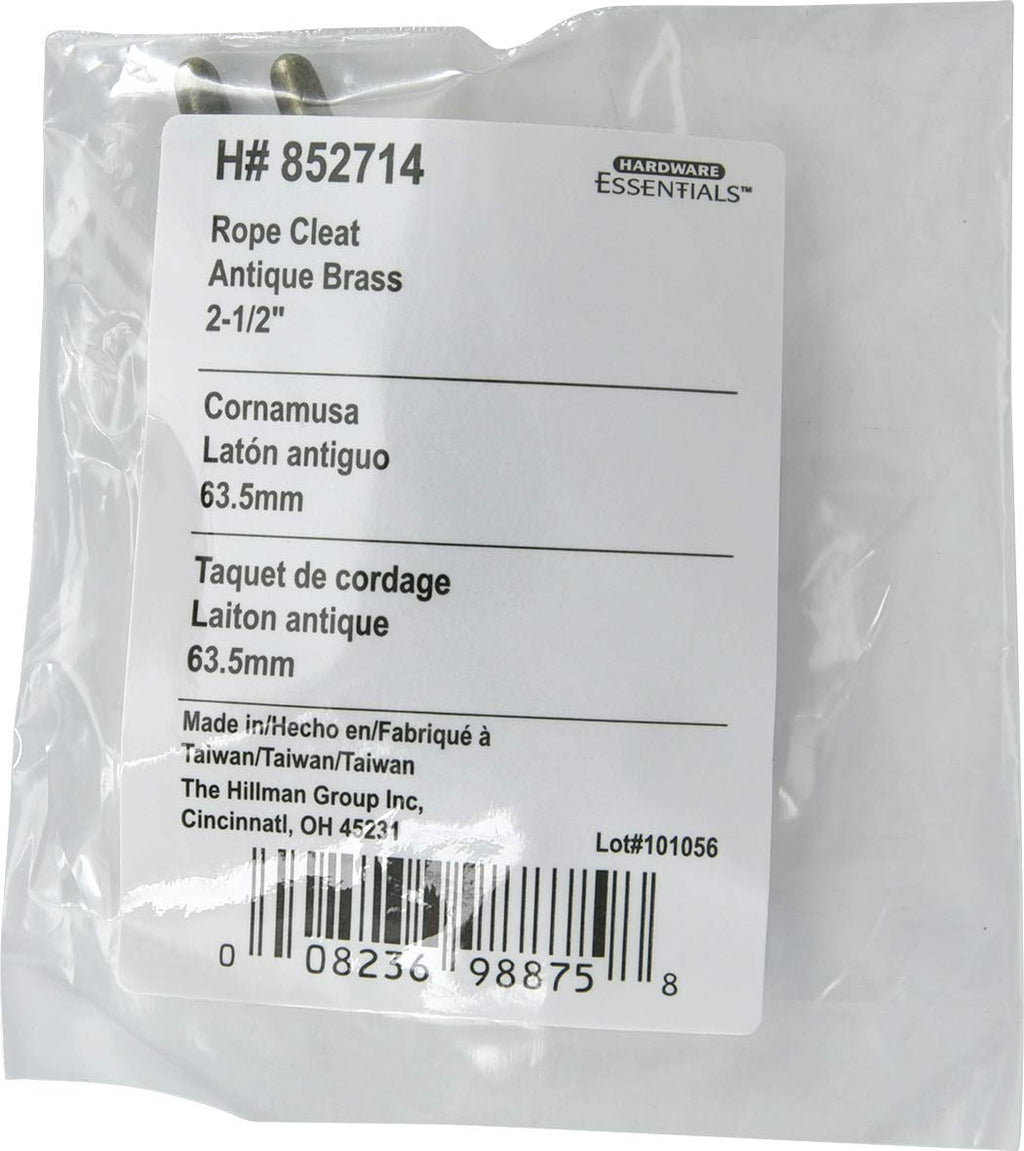 Amazing Drapery Hardware Essentials 852714 Rope Cleat Antique Brass 2-1/2' - 2 Pack