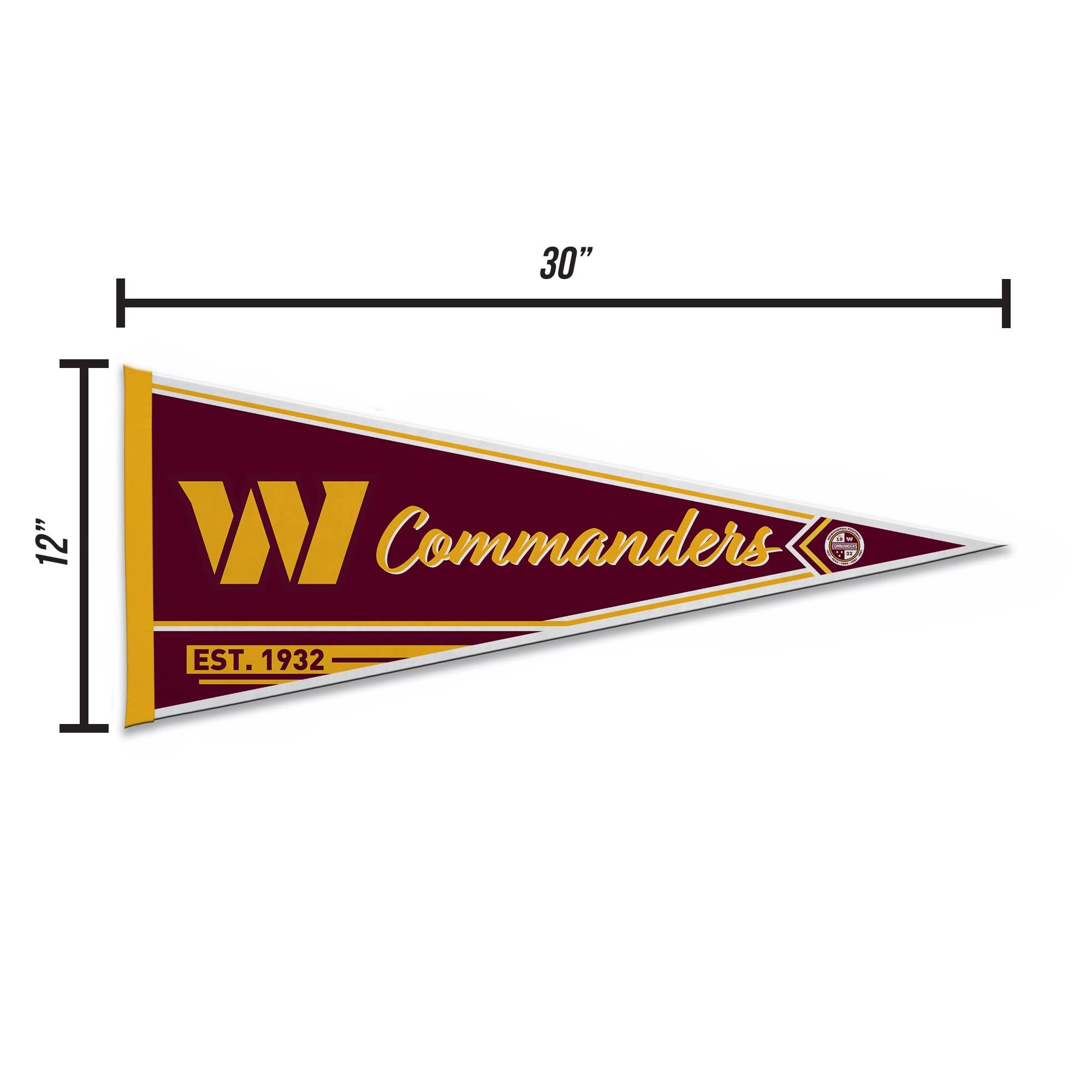 Rico Industries Nfl Football Washington Commanders Classic 12'' X 30'' Felt Wall D  Cor Pennant - Great For Home/Bed Room/Man Ca