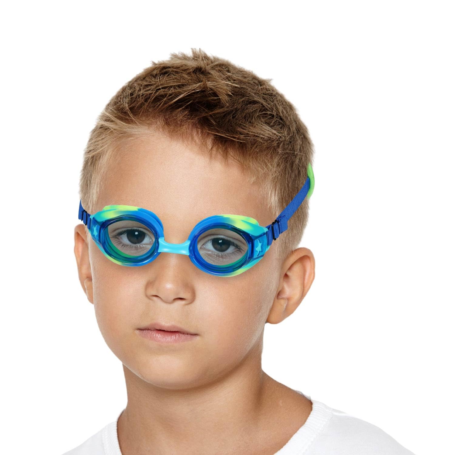 Ruigao Kids Swim Goggles Age 2-6, Toddler Goggles No Hair Pull,Child Goggles Padded Headband (1Pk - Blue Turtle)