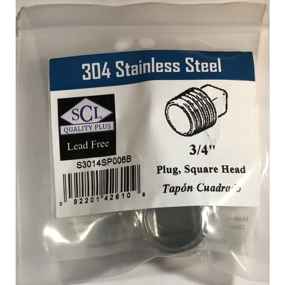 Smith-Cooper Sq Head Plug 3/4'' Ss