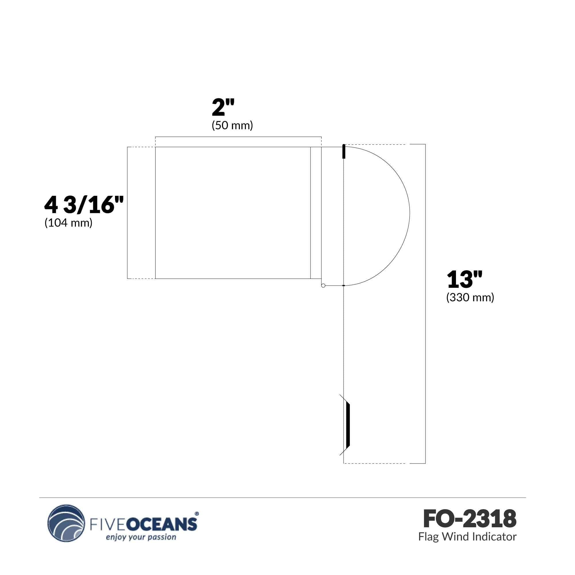 Five Oceans Fo2318 Dinghy Sailing, Optimist, Monotypes Mast Flag Wind Indicator