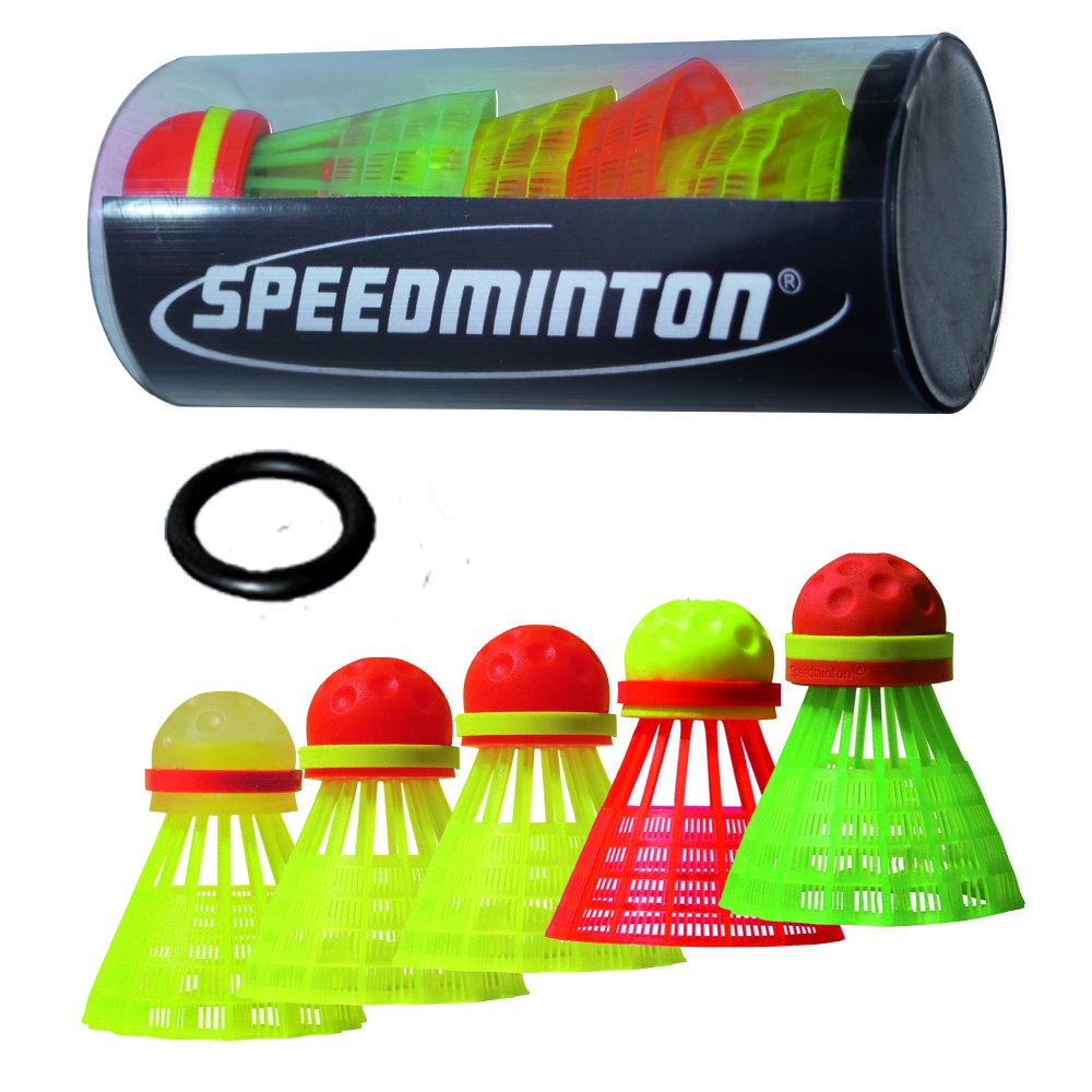 Speedminton Mix 5Pk Speeder Tube - Incl. 5 Different Birdies For Speed Badminton/ Crossminton For Outdoor Games (Sm03-100-5)