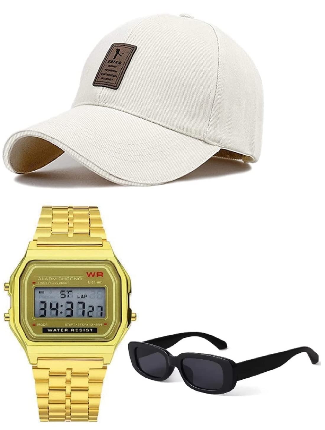 Selloria Brand Cotton Cap And Blacksunglass For Unisex Outdoor And All Activities |Free Size With Adjustable Metal Buckle |Sun P