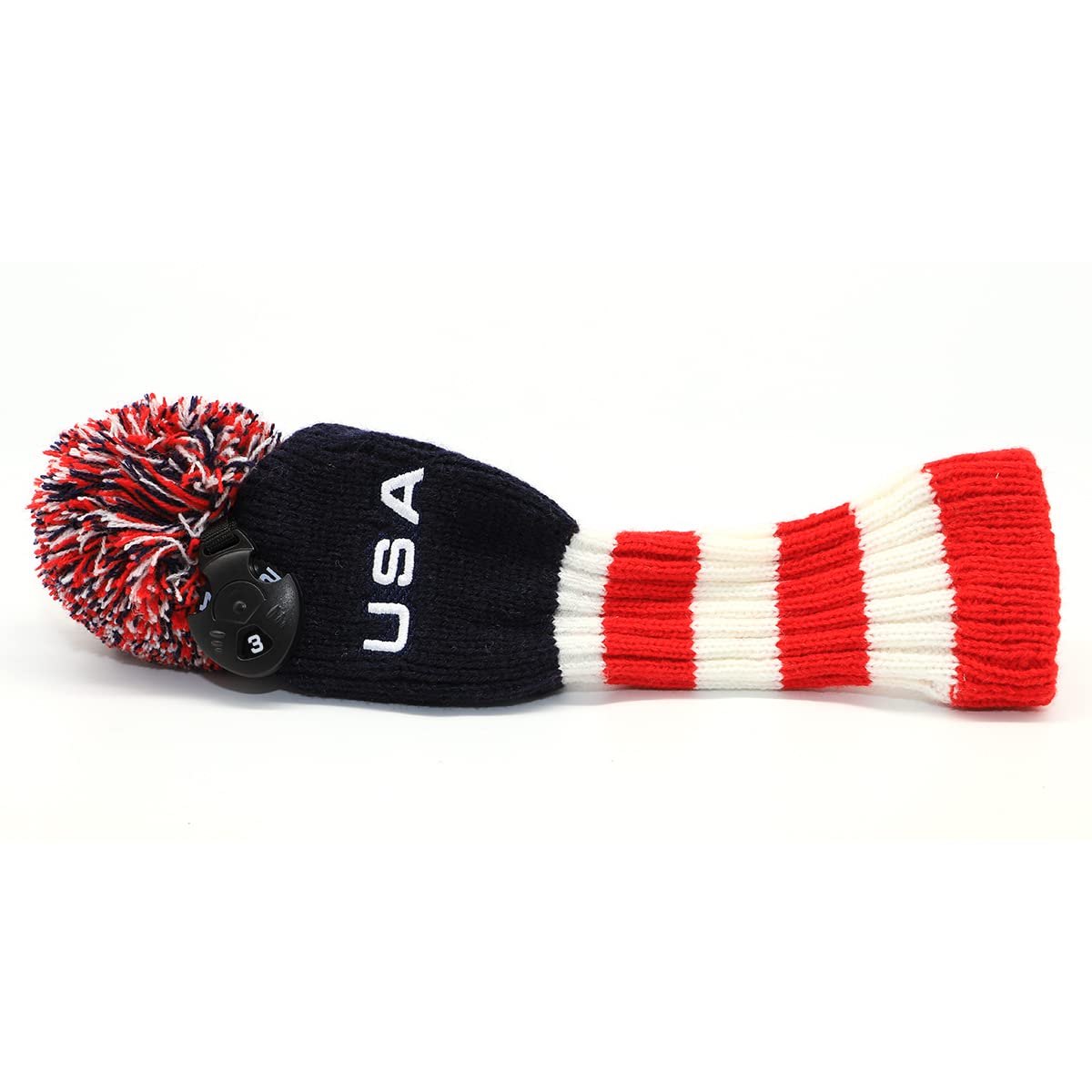 Golf 4 Hybrid Head Cover Headcover Knit Knitted Pom Pom Usa Rescue Hybrids Utility Ut Club Headcover For Hybrids With Adjustable