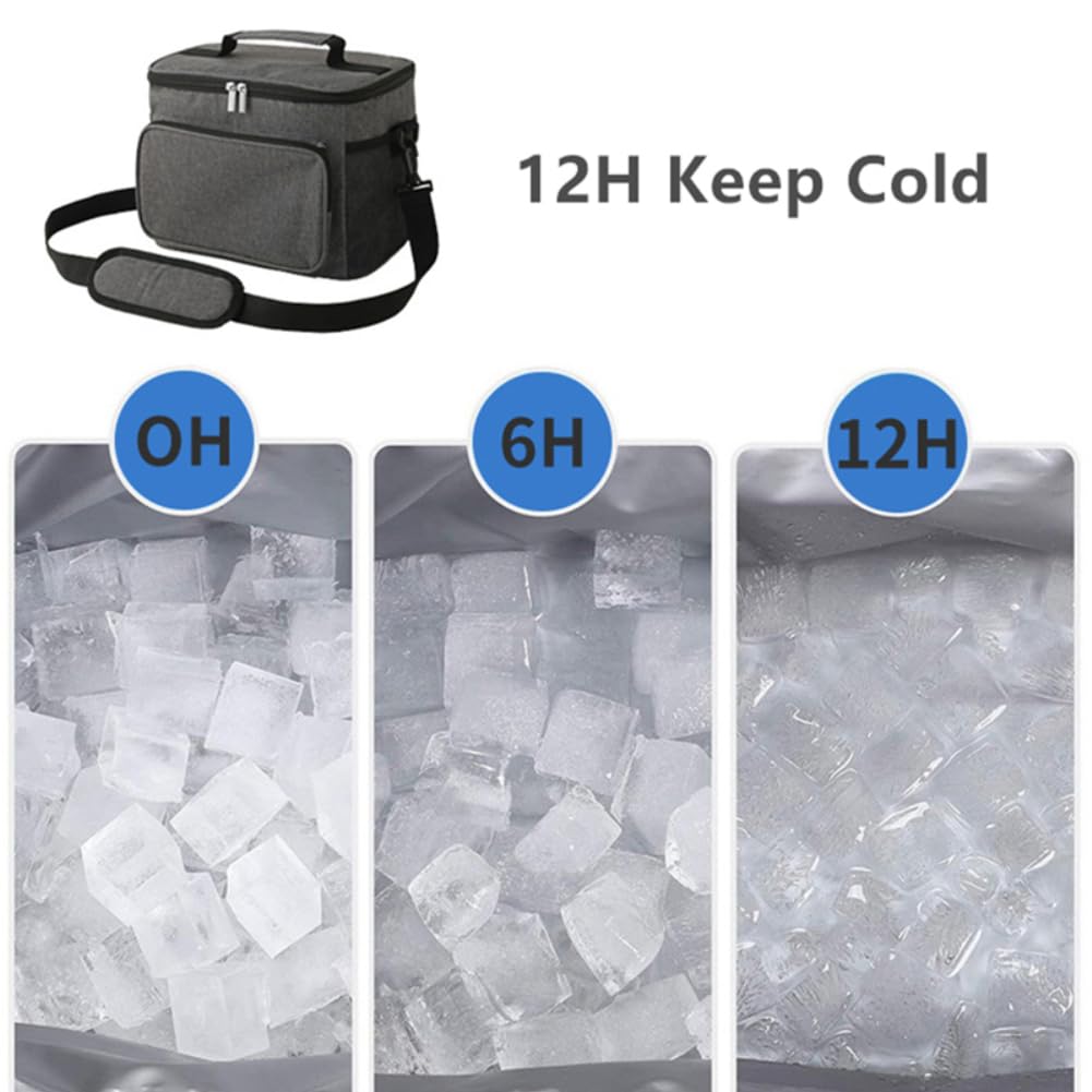 Gaderth Cooler Bag, Collapsible Cooler Bag, Large Lunch Bag 12 Can (10L), Insulated Leakproof Soft Sided Cooler Bag, Portable Be