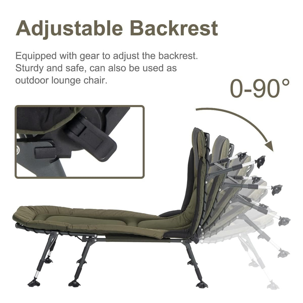 Yougym Xxl Camping Cots For Adults 330Lbs With Carry Bag, Heavy Duty Folding Bed With Soft Padded Cushion, Portable Military Cot