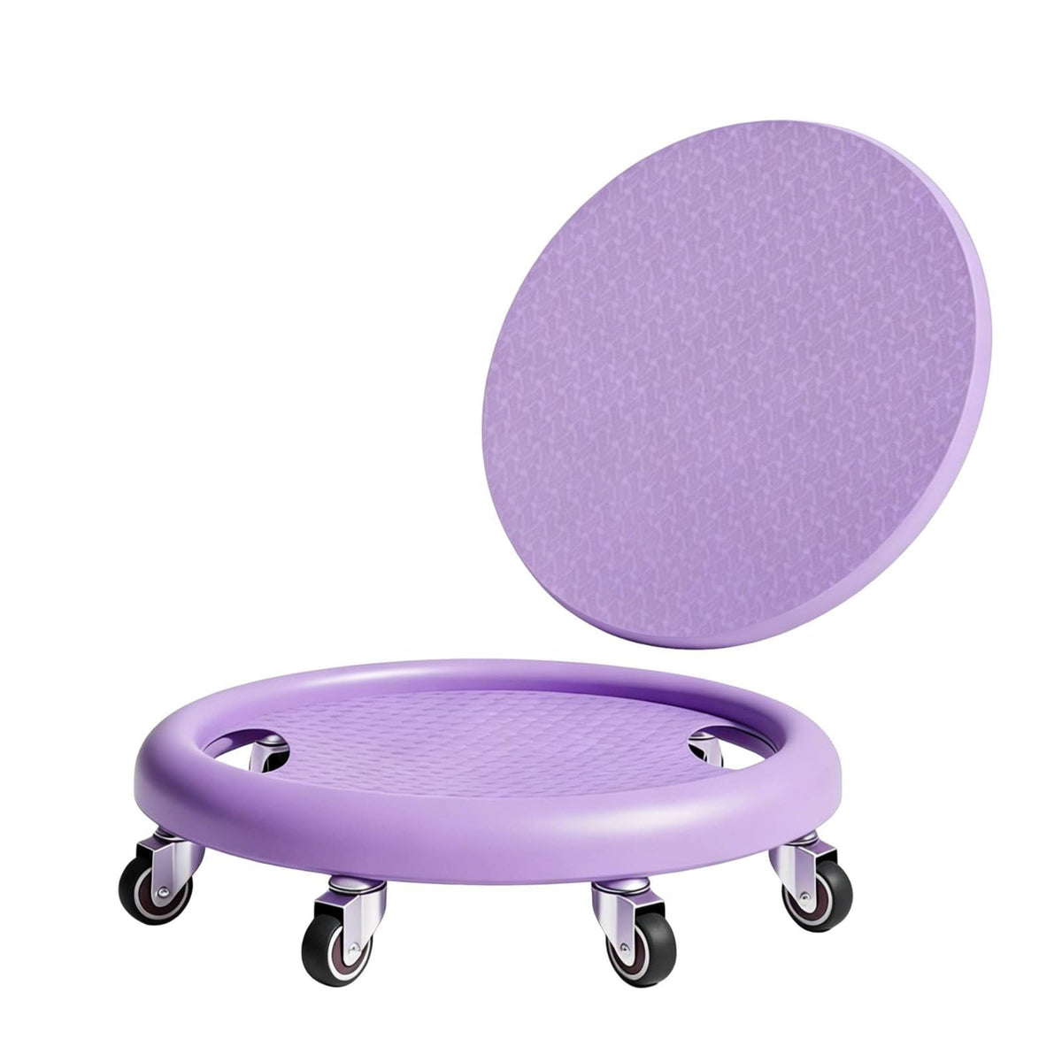 URJIX?Silent Wheels 6Wheel Ab Roller Plate AntiSlip Surface Gliding Disc Instructor 360 Rotation Abdominal Training Disc Full 