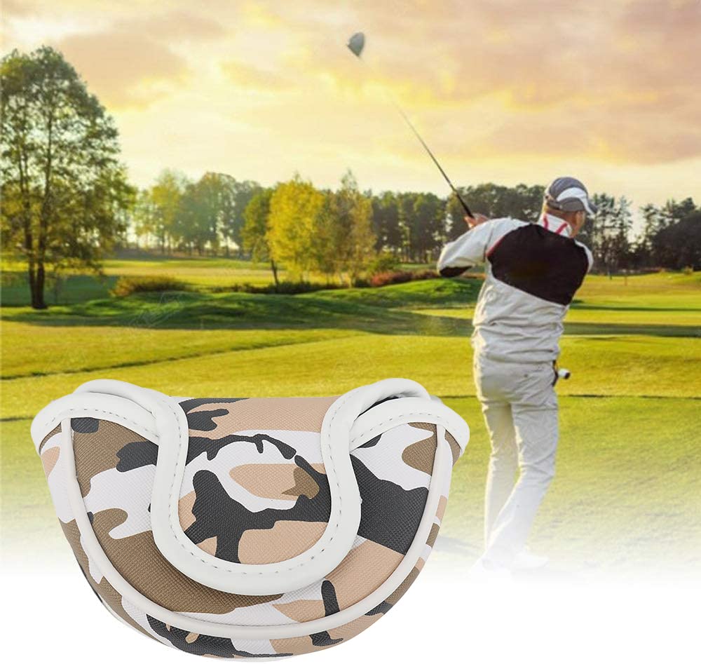 Histar Golf Small Mallet Putter Cover With Magnetic Closure For Scotty Cameron (Camouflage Brown)
