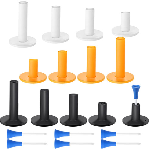 12 Pieces Golf Range Tees Set Rubber Golf Tees For Range Mats Driving Range 6 Pieces For Practice Mat Mixed Size(White, Yellow,