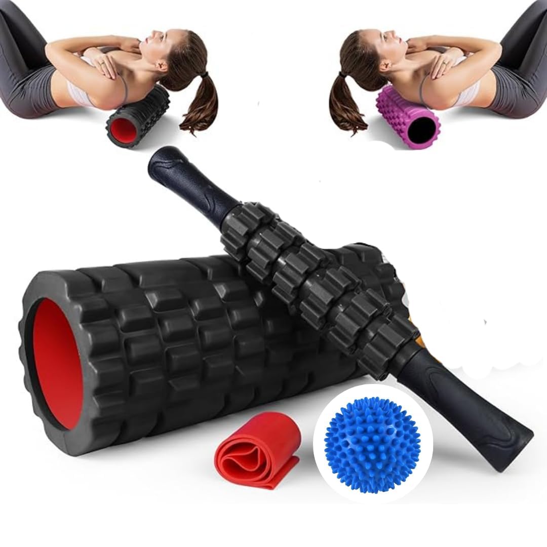 CHOUDHARY ACUPRESSURE Foam Roller for Exercise for Physiotherapy Gym Foam Roller Kit Multicolour (4in1)