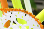 Zonkie Single-Speed Bicycle Chain 1/2 X 1/8 Inch 116 Links (Orange, 1/2'' 1/8'' 116 Links)