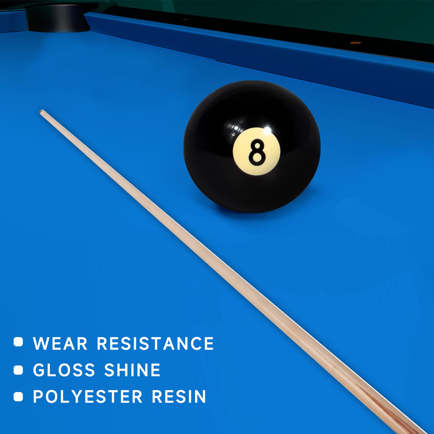 Gse 2-1/4'' Regulation Size Billiard #8 Pool Ball Replacement Eight Ball For Billiard Pool Table, Billiards Accessories
