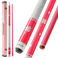 KONLLEN Pink Carbon Fiber Pool Cue Stick for Women, Low Deflection Billiard Cue, 58  with Leather Grip, 12.5mm Tip, 3/8  8 Joint