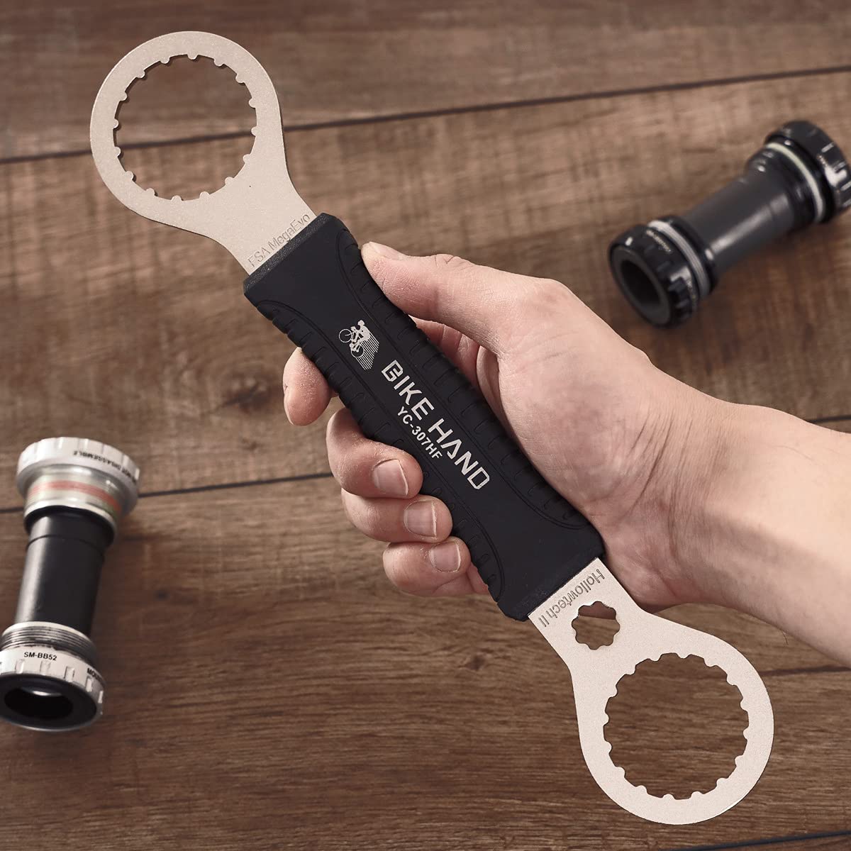 Bike Hand 2 In 1 Bicycle Bottom Bracket Bb Removal Tool Compatible With Shimano Hollowtech Ii And Fsa Mega Evo - 16 Notch 44Mm A