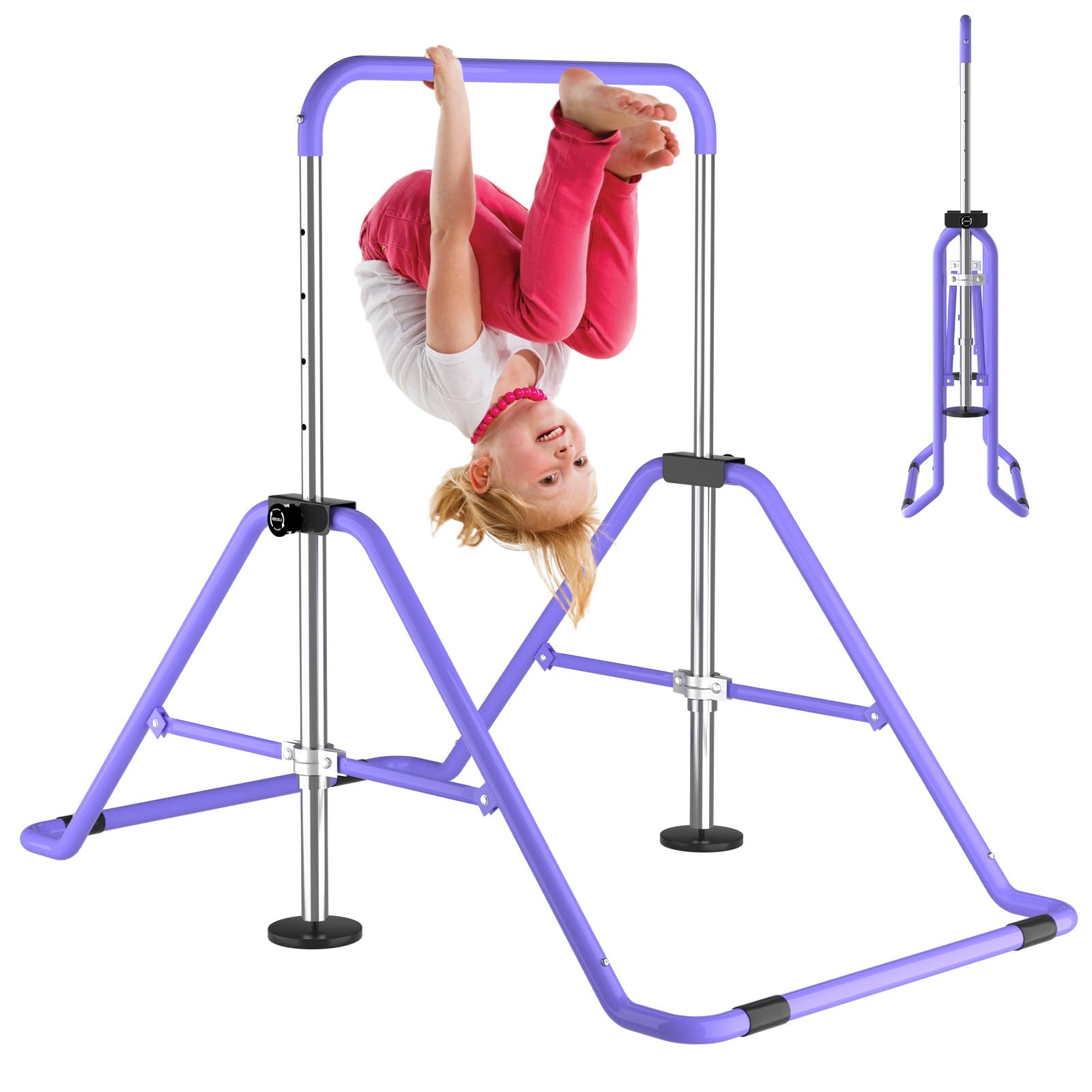 Watbkhe Kids Gymnastics Bar Gymnastic Equipment For Home Adjustable Height Gymnastic Training Bar Gymnastic Stuff For 3-7 Years