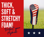 Majek Usa Patriot Golf Hybrid Head Cover Universal U.S.A Neoprene Style Patriotic Headcover