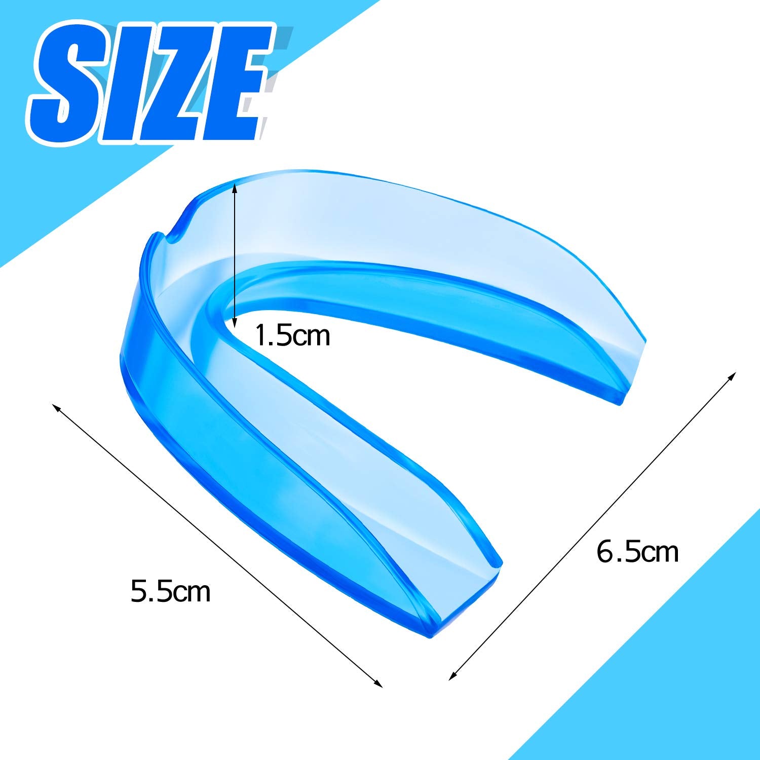 20 Pieces Sports Mouth Guards Mouth Protection Athletic Mouth Guard For Kids And Adults (Blue, Transparent)