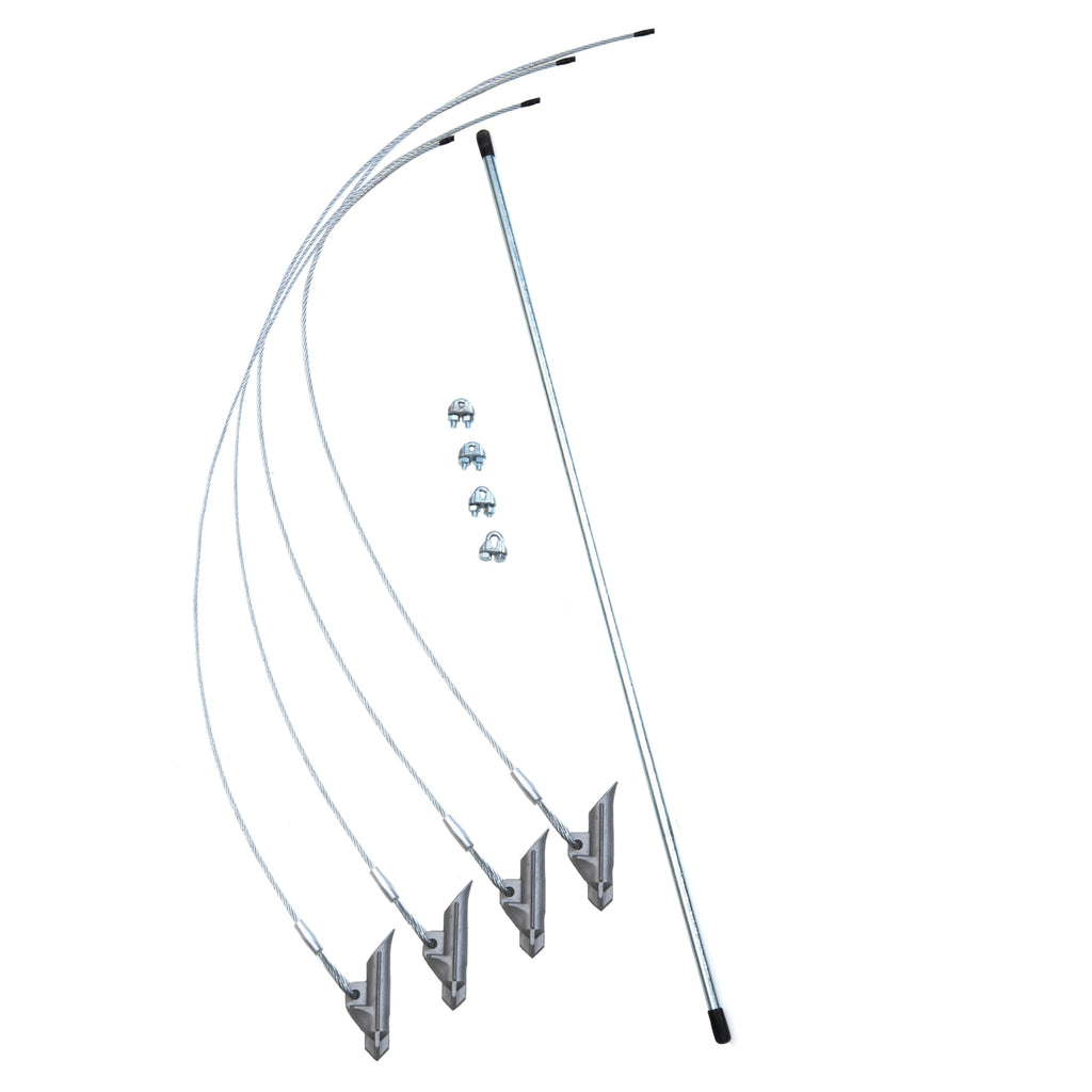 Shelterlogic 4-Piece Easy Hook Anchor Kit With 4 Cable Clamps And Driving Rod, 42-Inch,Silver