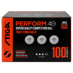 Stiga Perform 40+ Penguin Balls Ittf-Approved Racing Balls, Pack Of 100 White