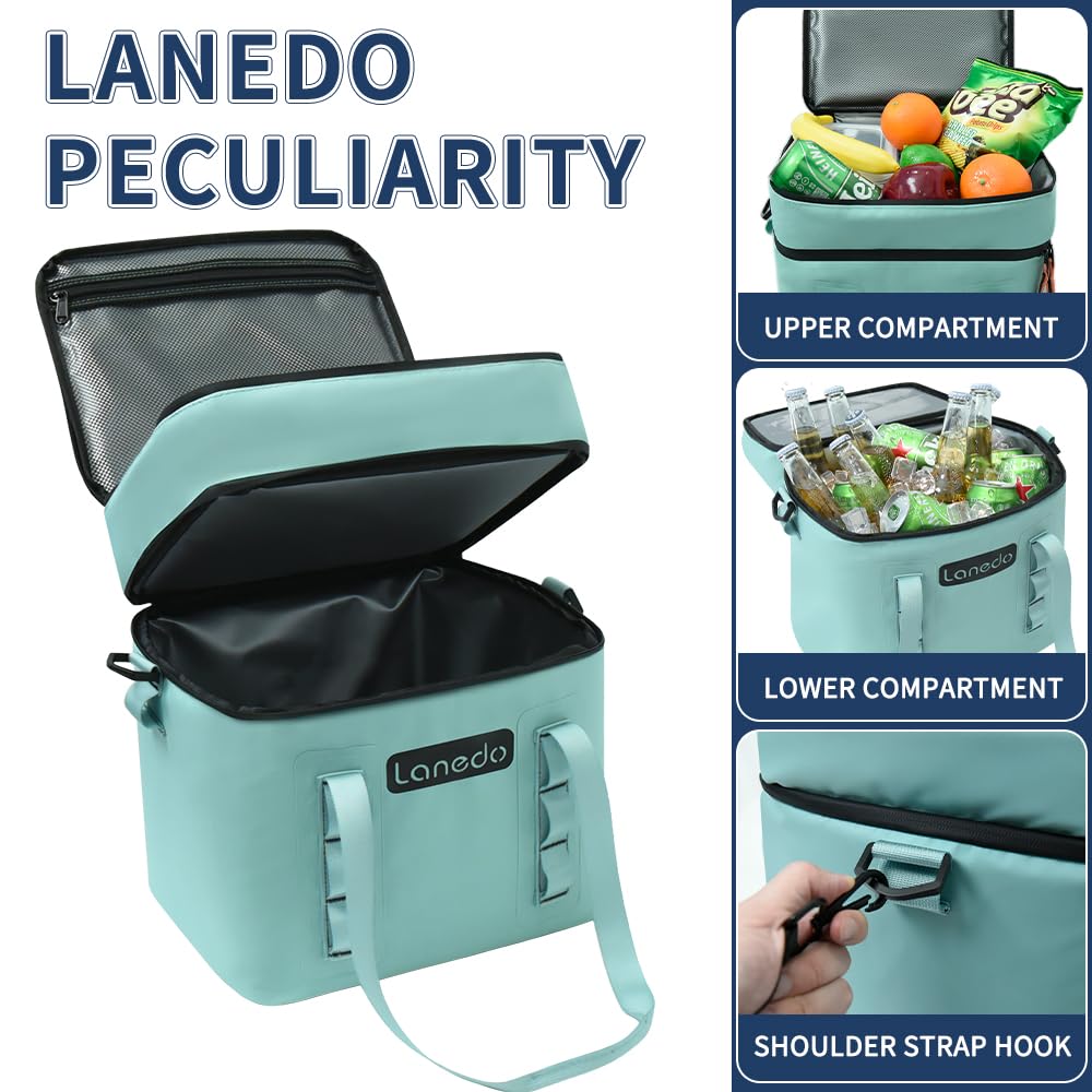 Lanedo Lisa Lunch Soft Cooler 20 Can, Insulated Bag Portable Ice Chest Box For Lunch, Beach, Drink, Beverage, Travel, Camping, P